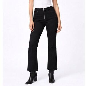 Rouje‎ Pablo Women's 27 Black High Rise Straight Leg Front Zip ParisianFrench